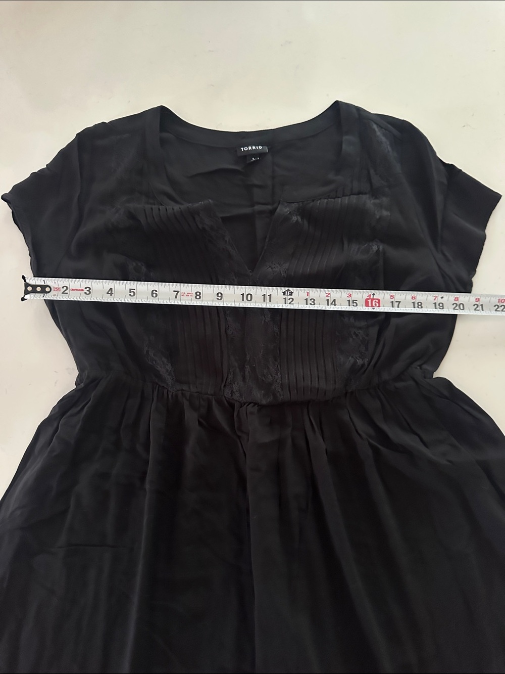 Torrid Black Short Sleeve Lace-Trim Dress - Picture 6 of 9